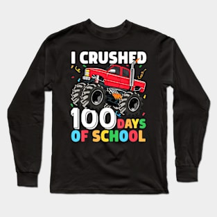 100 Days of School Monster Truck 100th Day of School Boys Long Sleeve T-Shirt